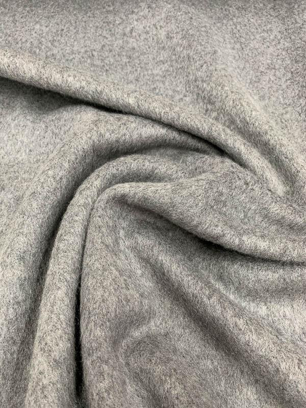 Short-Mohair Boucle Wool Coating - Grey