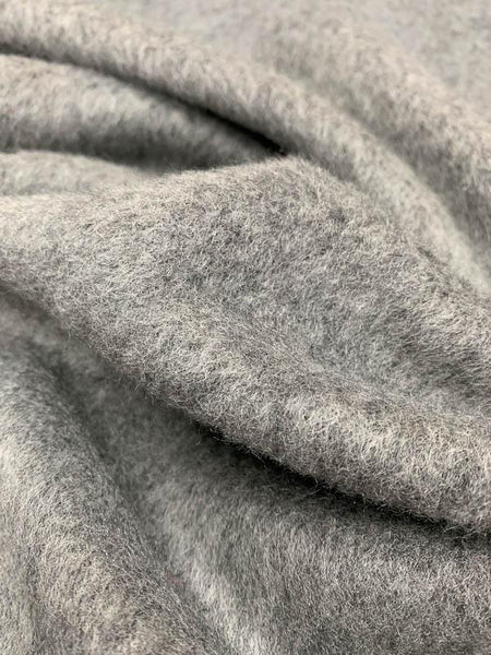 Short-Mohair Boucle Wool Coating - Grey | FABRICS & FABRICS – Fabrics ...