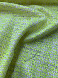 Italian Novelty Tweed Suiting - Neon Yellow / White
