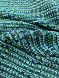 Italian Novelty Tweed with Lurex - Teal / Taupe / Aqua