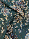 Metallic Abstract Floral Brocade - Navy / Metallic Blush