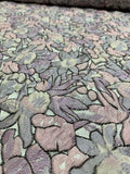 Abstract Floral Field Textured Brocade - Pink / Lilac / Lavender / Grey