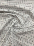 Windowpane Cotton Shirting - Navy / White