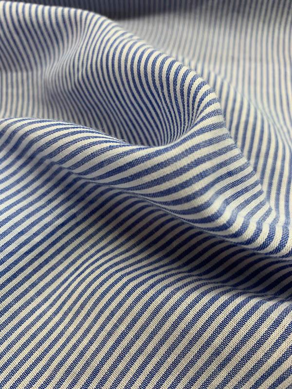 Striped Cotton Shirting - Blue / White