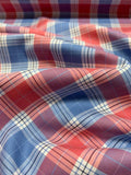 Plaid Cotton Shirting - Red / White / Blue