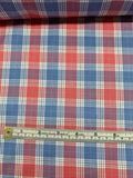 Plaid Cotton Shirting - Red / White / Blue
