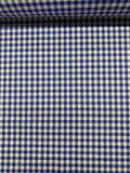 Gingham Check Cotton Shirting - Blue / White