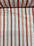 Striped Cotton Shirting - Red / Salmon / White