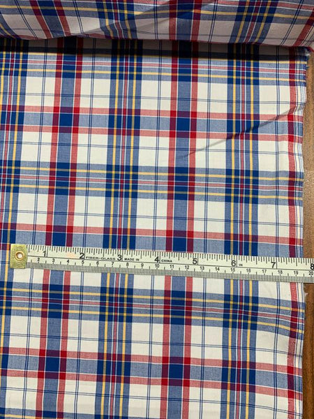 Gingham Cotton Shirting - Red/White/Blue/Yellow | FABRICS & FABRICS ...