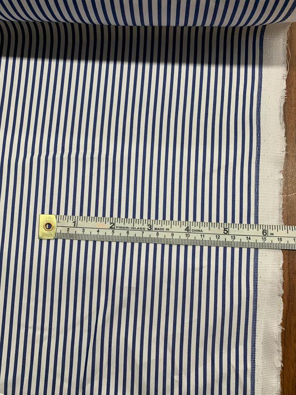 Italian Striped Cotton Shirting - Blue/White | FABRICS & FABRICS ...