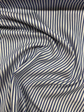 Italian Striped Cotton Shirting - Blue / White