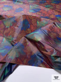 Italian Abstract Hazy Yarn-Dyed Poly Taffeta - Multicolor