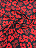 Abraham Vintage Floral Printed Silk Jacquard - Red / Black