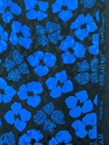 Abraham Floral Printed Silk Jacquard - Blue / Black