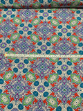 Geometric Mosaic Printed Silk Crepe de Chine - Multicolor