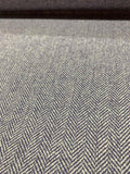 Italian Herringbone Wool Tweed - Purple / White