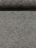 Italian Herringbone Stretch Wool Tweed - Black / White