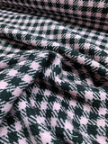 Italian Gingham Check Wool Tweed - Baby Pink / Black