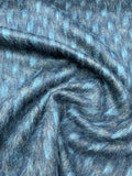 Italian Mohair-Like Wool Coating - Navy / Teal / Mocha