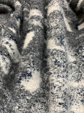 Italian Abstract Boucle Mohair-Like Wool Coating - Grey / Ivory / Navy