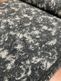 Italian Abstract and Striped Mohair with Silver Lurex Wool-Like Coating - Dark Grey / Ivory