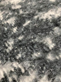 Italian Abstract and Striped Mohair with Silver Lurex Wool-Like Coating - Dark Grey / Ivory