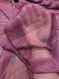 J Mendel Italian Lurex Striped Crinkled Silk Chiffon - Berry Purple / Burgundy