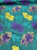 Christian Siriano Italian Bold Floral Brocade - Teal / Purple / Yellow-Gold