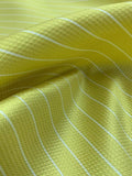 Christian Siriano Italian Striped Fused  Silk & Poly - Yellow / White