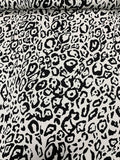 Animal Pattern Matte-side Printed Stretch Silk Charmeuse - Black / White