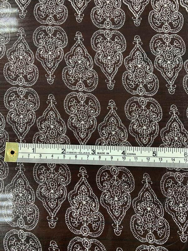 Royal Ornament Printed Silk Chiffon - Black / White