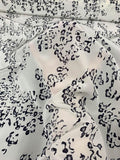 Italian Abstract Splatter Printed Silk Crepe de Chine - Black / White / Grey