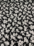 Floral Printed Silk Georgette - Black / White