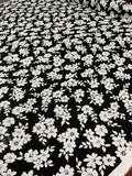 Floral Printed Silk Georgette - Black / White