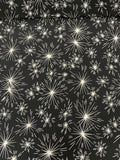 Fireworks Printed Silk Crepe de Chine - Black / White