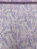 Marble Striations Printed Silk Crepe de Chine - Purple / Lilac / Pink