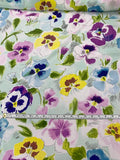 Watercolor Floral Printed Silk Crepe de Chine - Multicolor