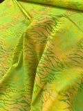 Graphic Animal Pattern Printed Poly Pongee - Yellow / Green