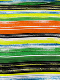 Brushstroke Striped Printed Silk Crepe de Chine - Multicolor