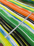 Brushstroke Striped Printed Silk Crepe de Chine - Multicolor