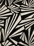 Italian Bold Art Deco Geometric Burnout Velvet - Black