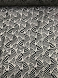 Sea Shells Art Deco Burnout Velvet - Black
