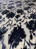 Italian Floral Burnout Velvet - Navy Blue / Black