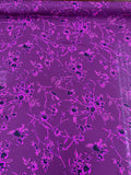 Floral Printed Silk Georgette - Purple / Hot Pink
