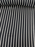 Striped Printed Silk Georgette - Black / White