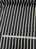 Striped Printed Silk Georgette - Black / White