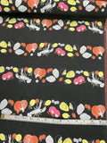 Food and Lobster Printed Silk Crepe de Chine - Washed Black / Multicolor