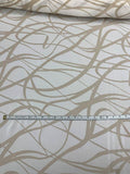 Swirl Printed Silk Georgette - White / Beige
