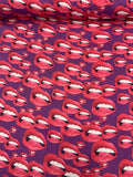 Luscious Lips Printed Silk Twill - Magenta / Purple