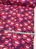 Luscious Lips Printed Silk Twill - Magenta / Purple